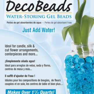 Deco Beads (Blue) 1/2 Ounce Pack Makes 6 Cups of Decorative Beads Gel Vase Filler