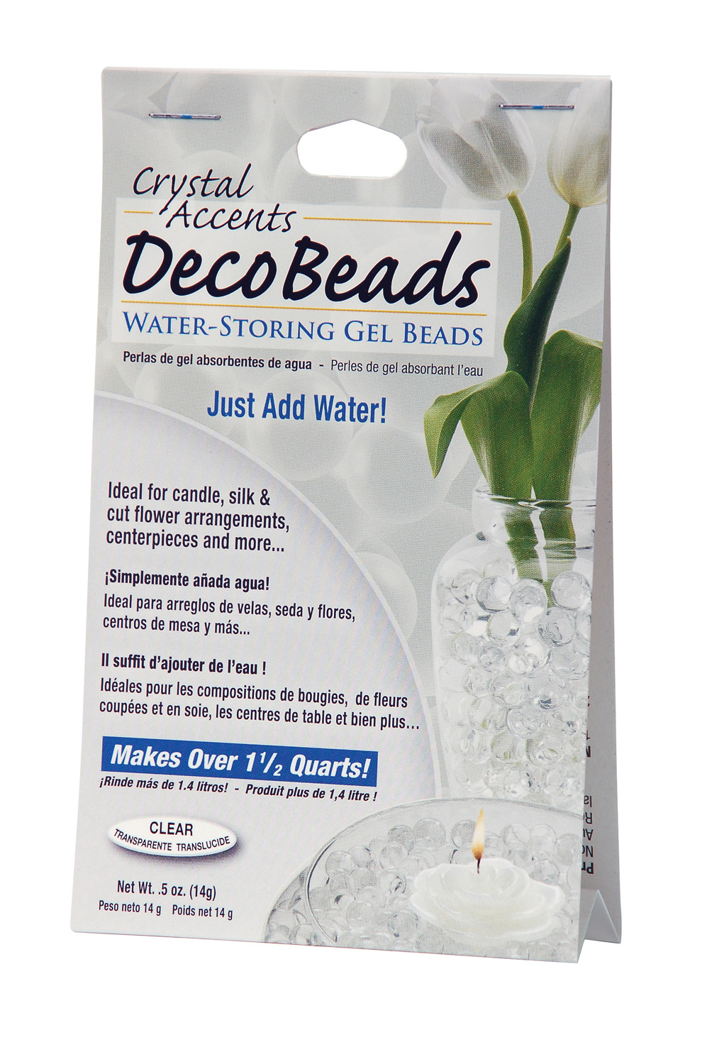Deco Beads (Clear) 1/2 Ounce Pack Makes 6 Cups of Decorative Beads Gel Vase Filler