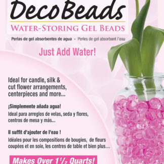 Deco Beads (Pink) 1/2 Ounce Pack Makes 6 Cups of Decorative Beads Gel Vase Filler