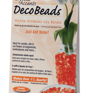 Deco Beads (Orange) 1/2 Ounce Pack Makes 6 Cups of Decorative Beads Gel Vase Filler