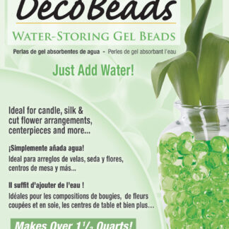 Deco Beads (Spring Green) 1/2 Ounce Pack Makes 6 Cups of Decorative Beads Gel Vase Filler