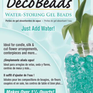 Deco Beads (Turquoise) 1/2 Ounce Pack Makes 6 Cups of Decorative Beads Gel Vase Filler