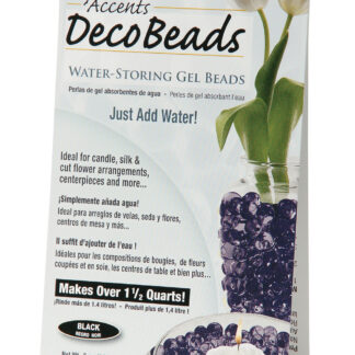Deco Beads (Black) 1/2 Ounce Pack Makes 6 Cups of Decorative Beads Gel Vase Filler