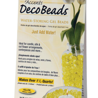 Deco Beads (Yellow) 1/2 Ounce Pack Makes 6 Cups of Decorative Beads Gel Vase Filler
